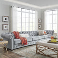 Knightsbridge Grey Extra Long Tufted Chesterfield Modular Sofa By Inspire Q Artisan