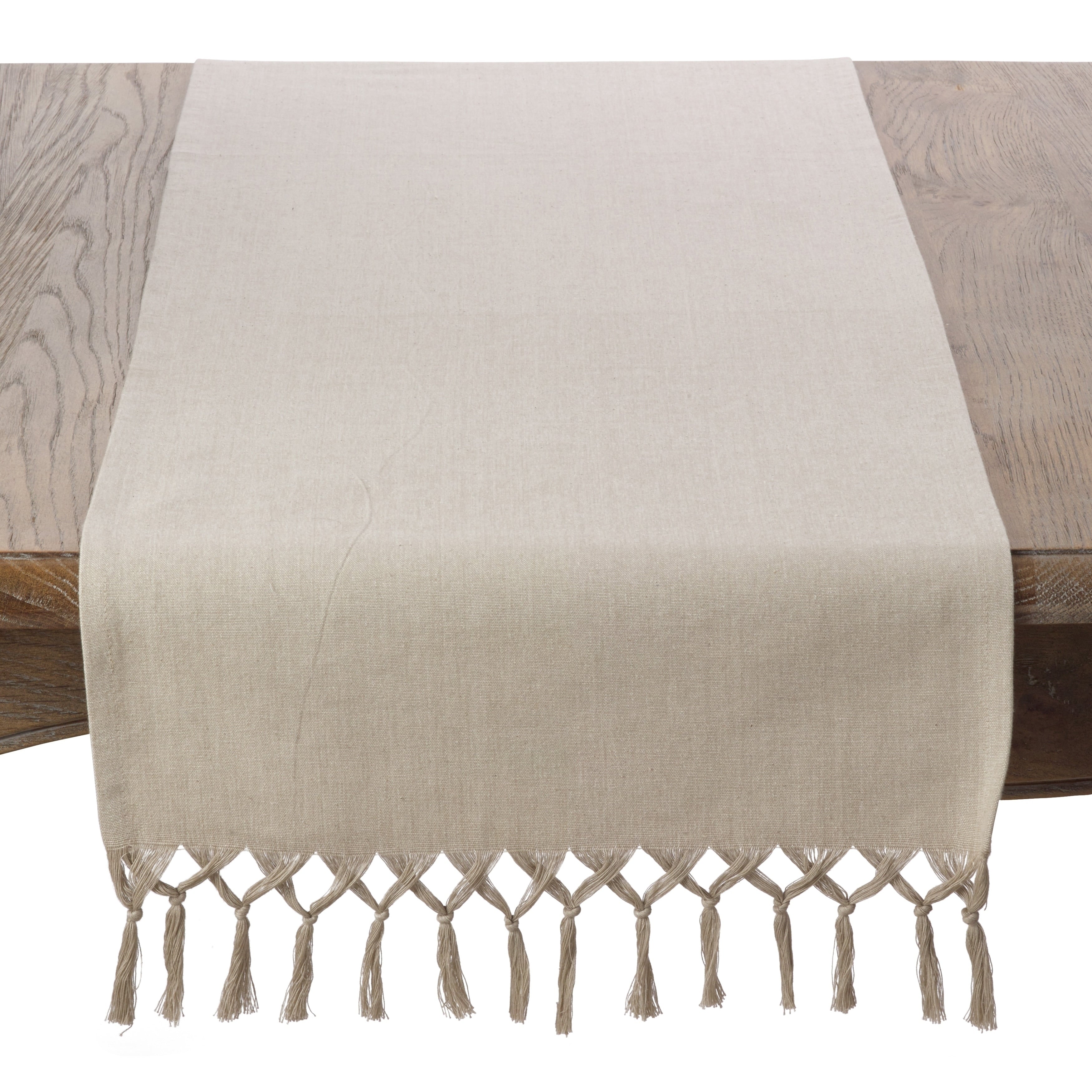 Bellaria Collection Knotted Tassle Design Table Runner