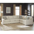 Kobe Beige Sectional Sofa Bed With Queen Gel Memory Foam Mattress