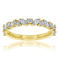 Kobelli 0.7 Carats Alternating Diamond Marquise Round Lab Grown 14K Solid Gold Half Eternity Ring