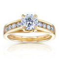 Kobelli 1.45 Carats Diamond 14K Solid Gold Round Lab Grown Channel Engagement Ring Certified Ef Vs Ex
