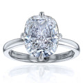 Kobelli 3 Carat Diamond 14K Solid Gold Elongated Cushion Solitaire Starlight Engagement Ring Ef Vs Certified
