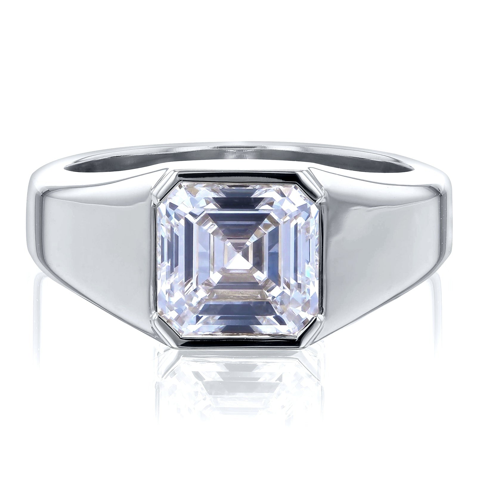 Kobelli 4 Carats Asscher Diamond 14K Solid White Gold Lab Grown Solitaire Sidney Engagement Ring Ef Vs Certified