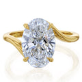 Kobelli 4 Carats Oval Lab Grown Diamond Solid 14K Gold Crossover Bypass Josie Engagement Ring Certified Ef Vs