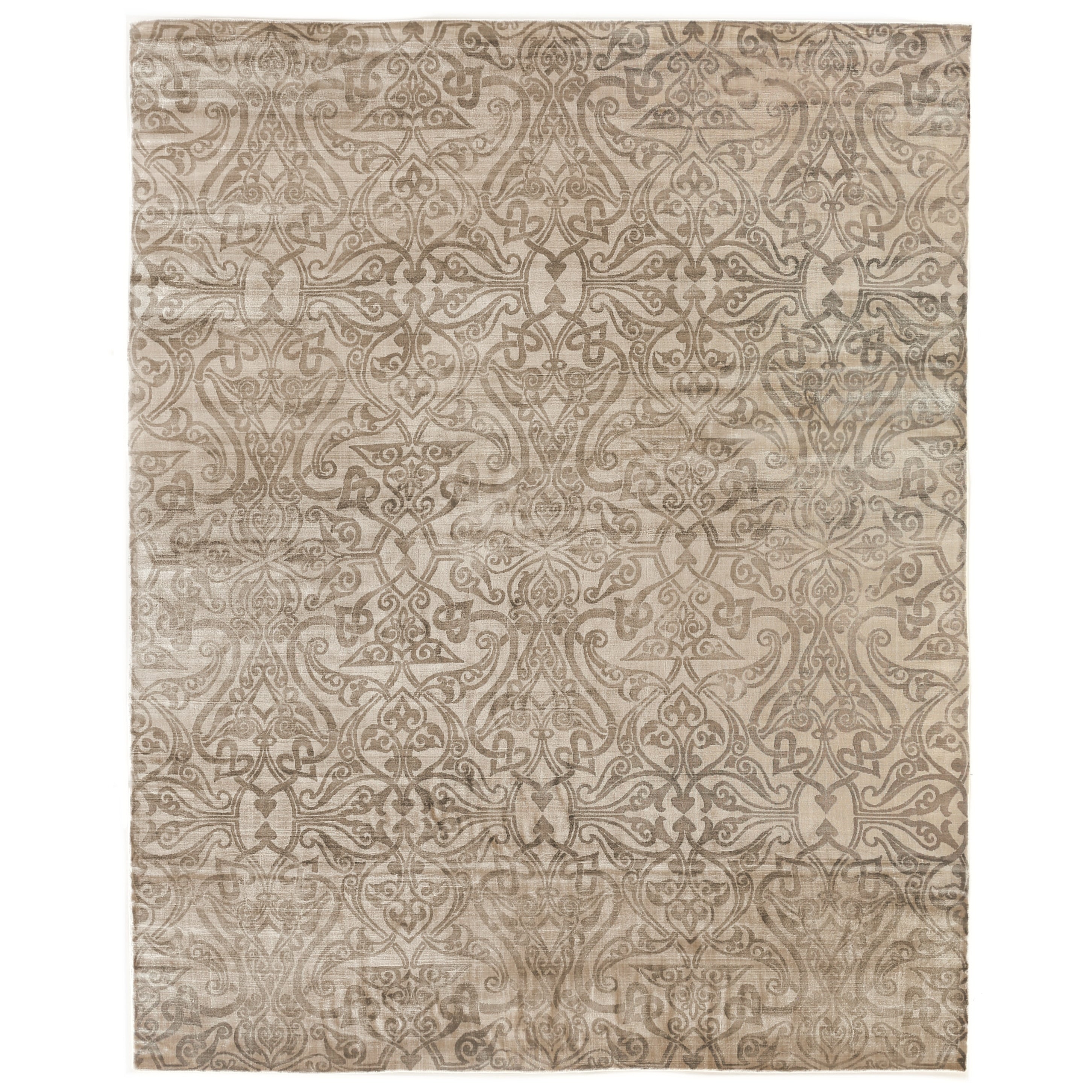 Koda Handloomed Bamboo Silk Beige Area Rug