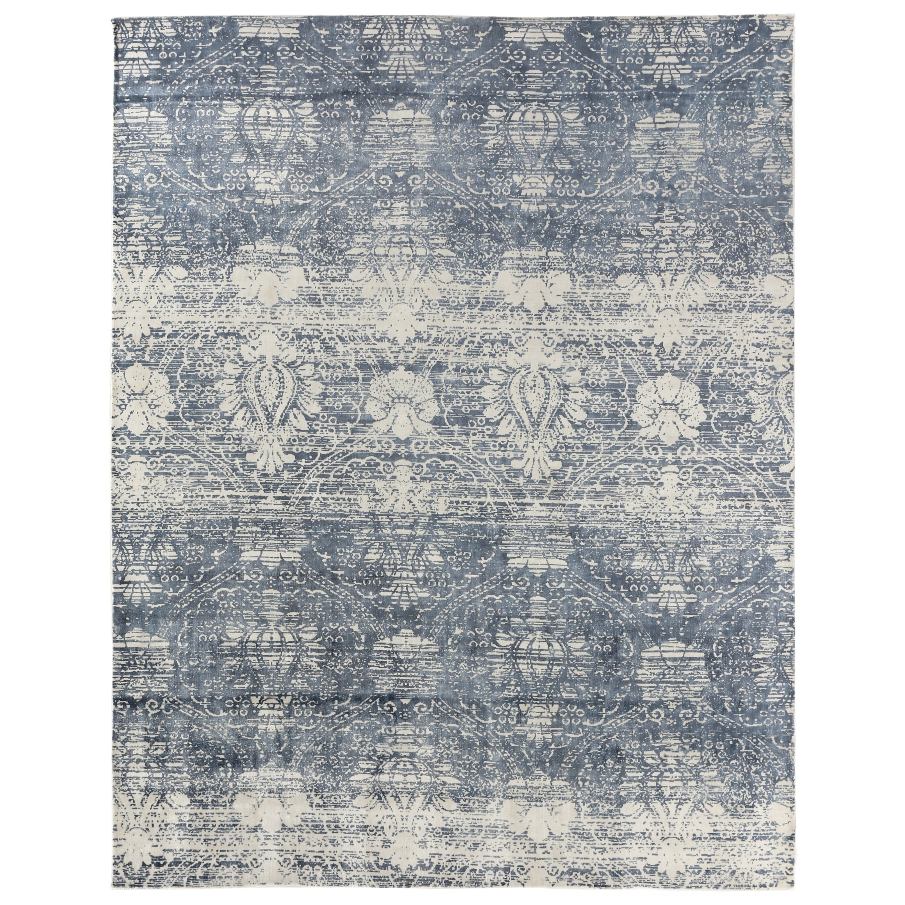 Koda Handloomed Bamboo Silk Blue Area Rug