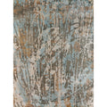 Koda Handloomed Bamboo Silk Blue Brown Area Rug 10 X 14