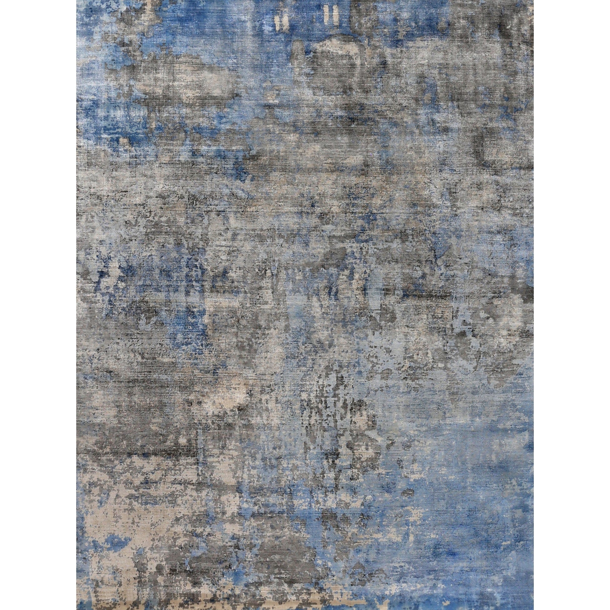 Koda Handloomed Bamboo Silk Blue Gray Area Rug