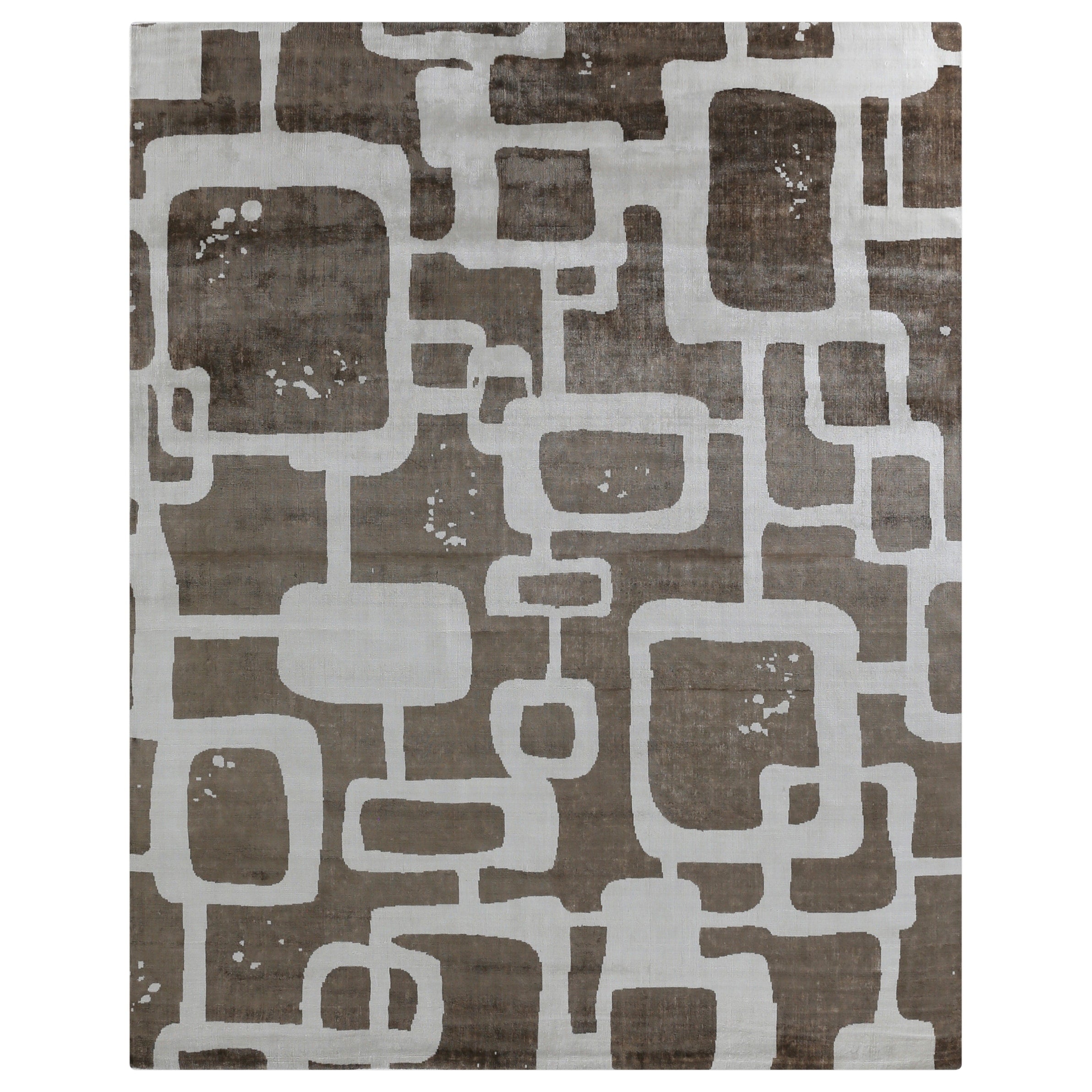Koda Handloomed Bamboo Silk Brown Ivory Area Rug