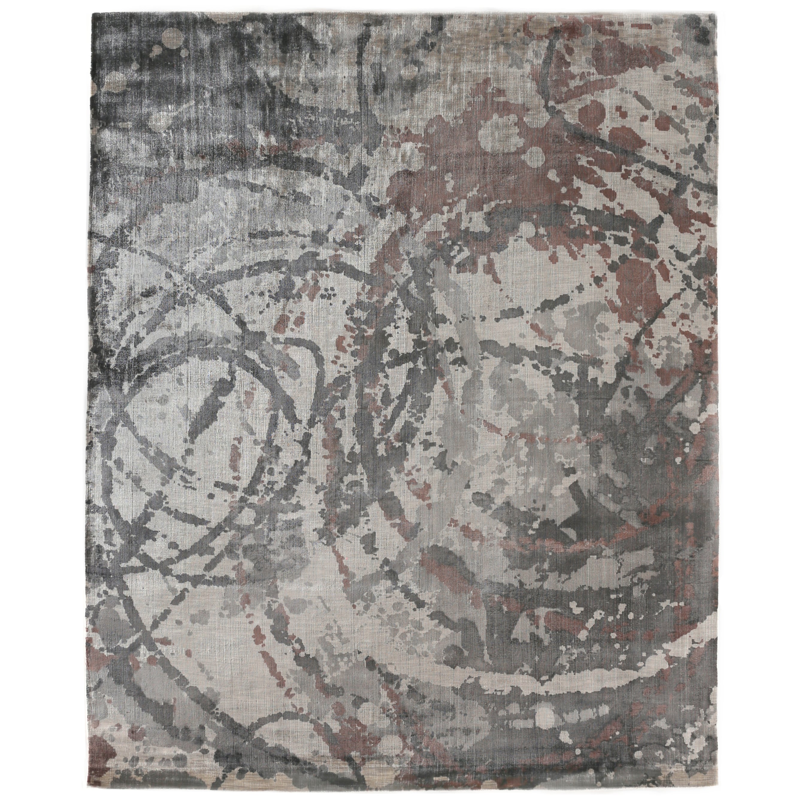 Koda Handloomed Bamboo Silk Copper Charcoal Area Rug