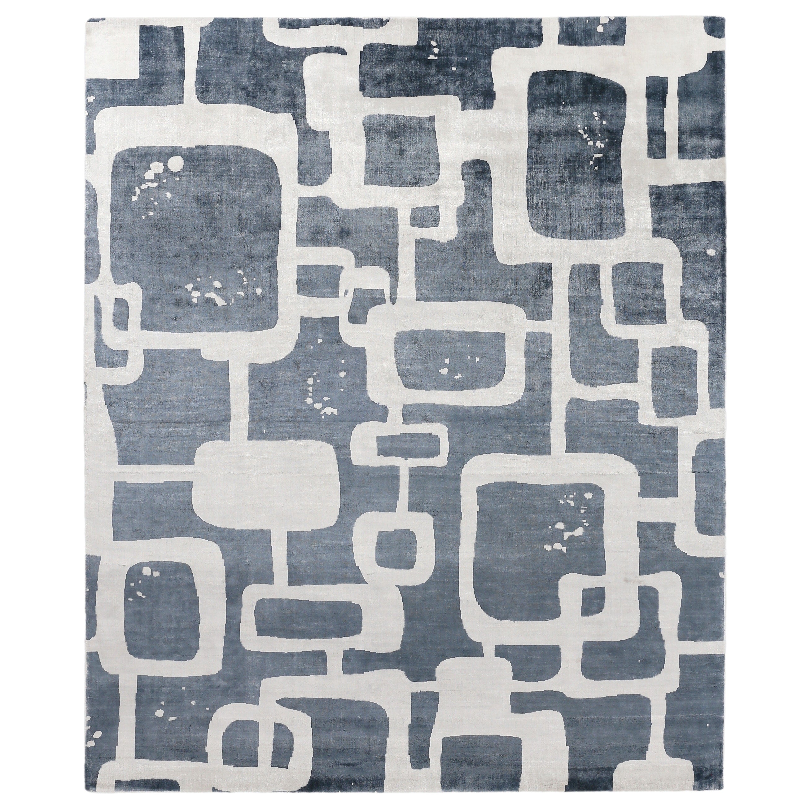 Koda Handloomed Bamboo Silk Denim Ivory Area Rug