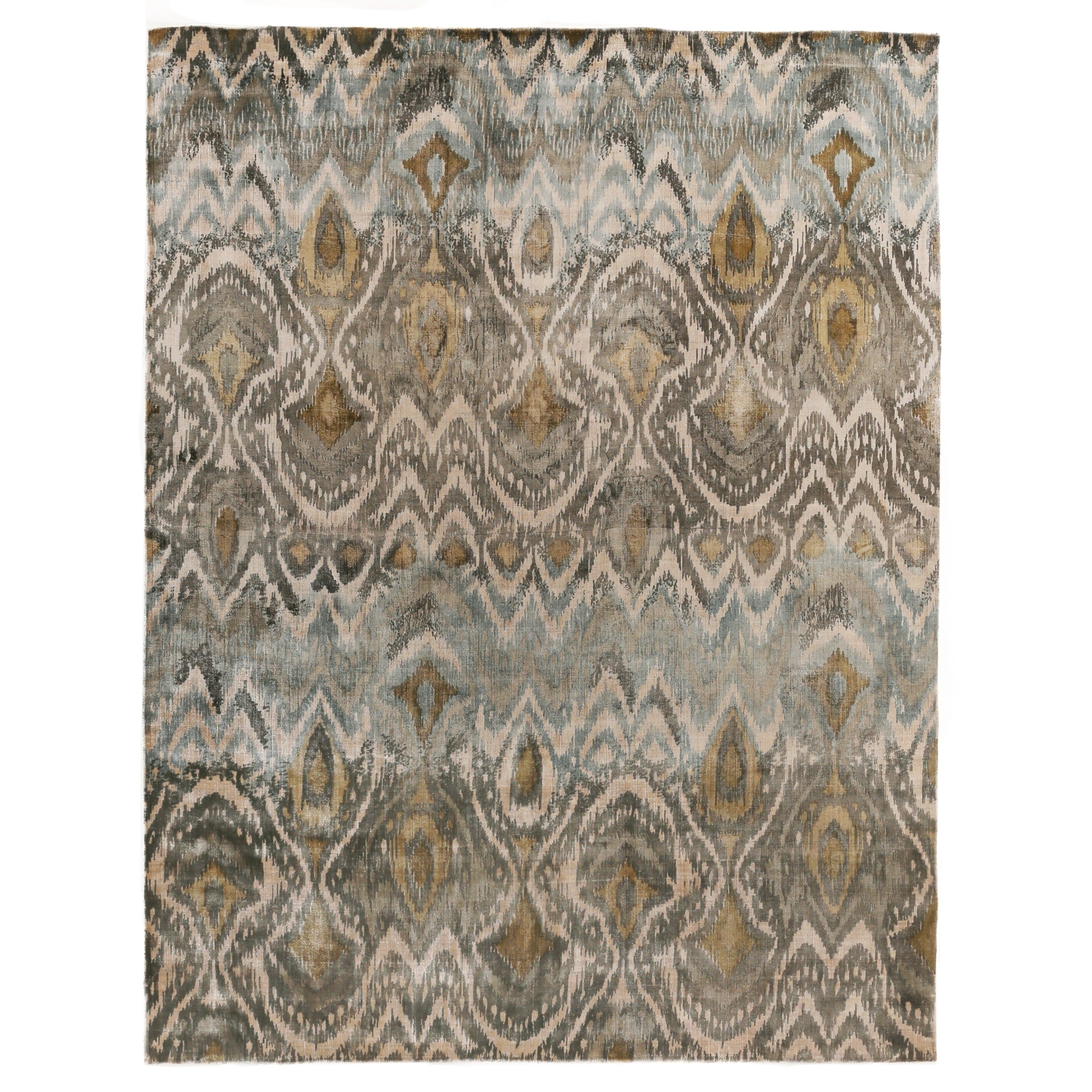 Koda Handloomed Bamboo Silk Gray Area Rug 8 X 10