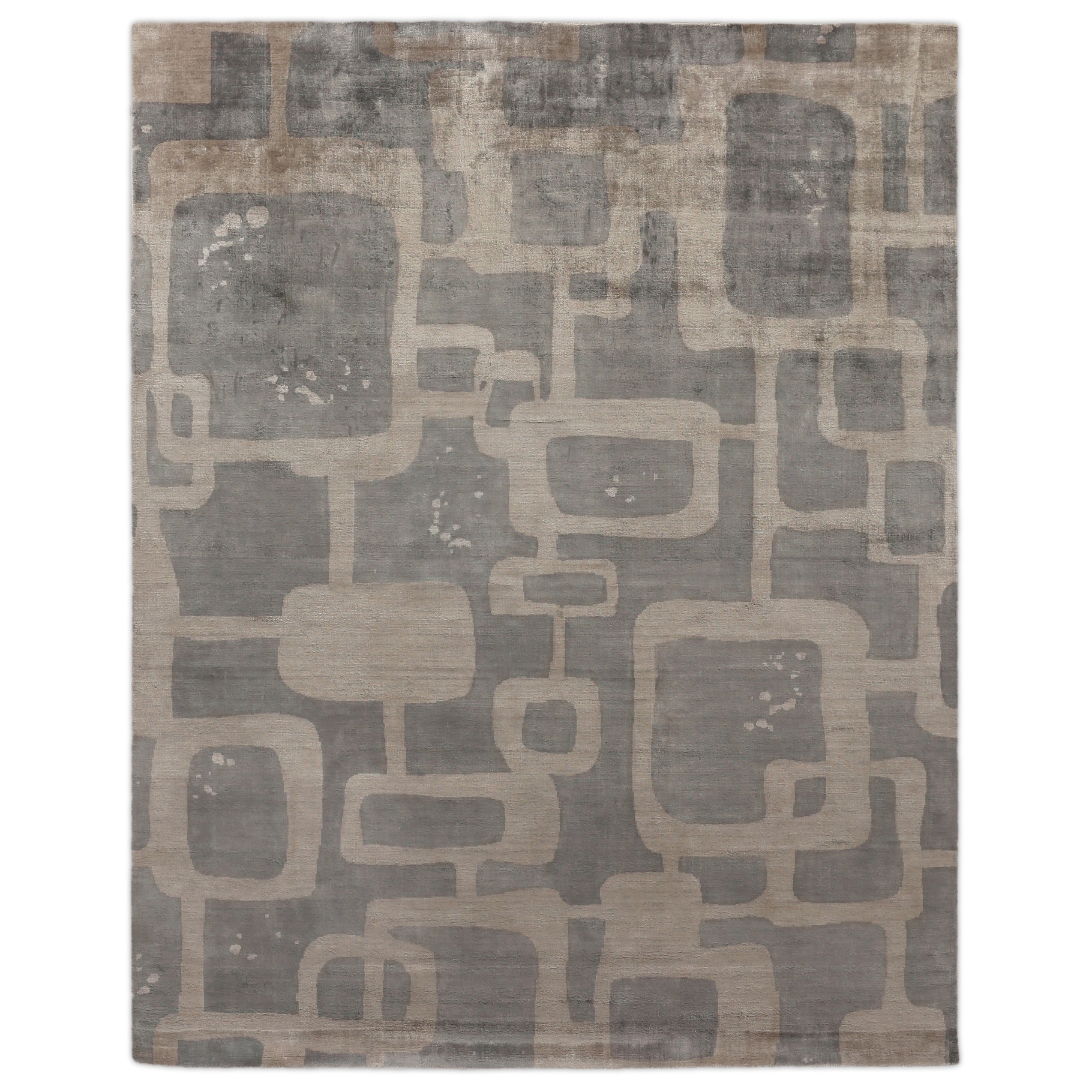 Koda Handloomed Bamboo Silk Gray Taupe Area Rug