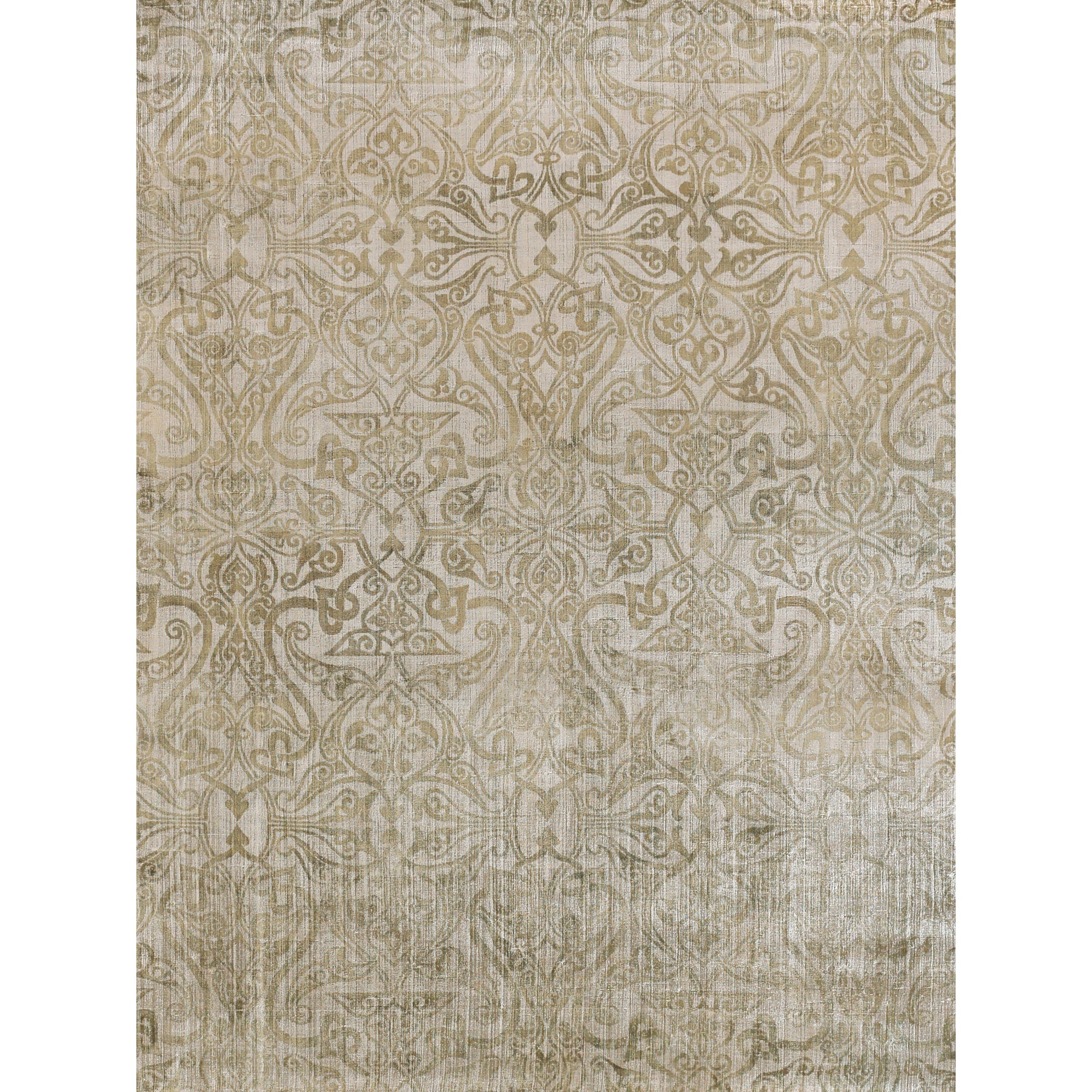Koda Handloomed Bamboo Silk Light Beige Area Rug 9 X 12
