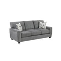 Koi Sofa With 2 Pillows Reversible Cushions Gray Chenille 89 Inch