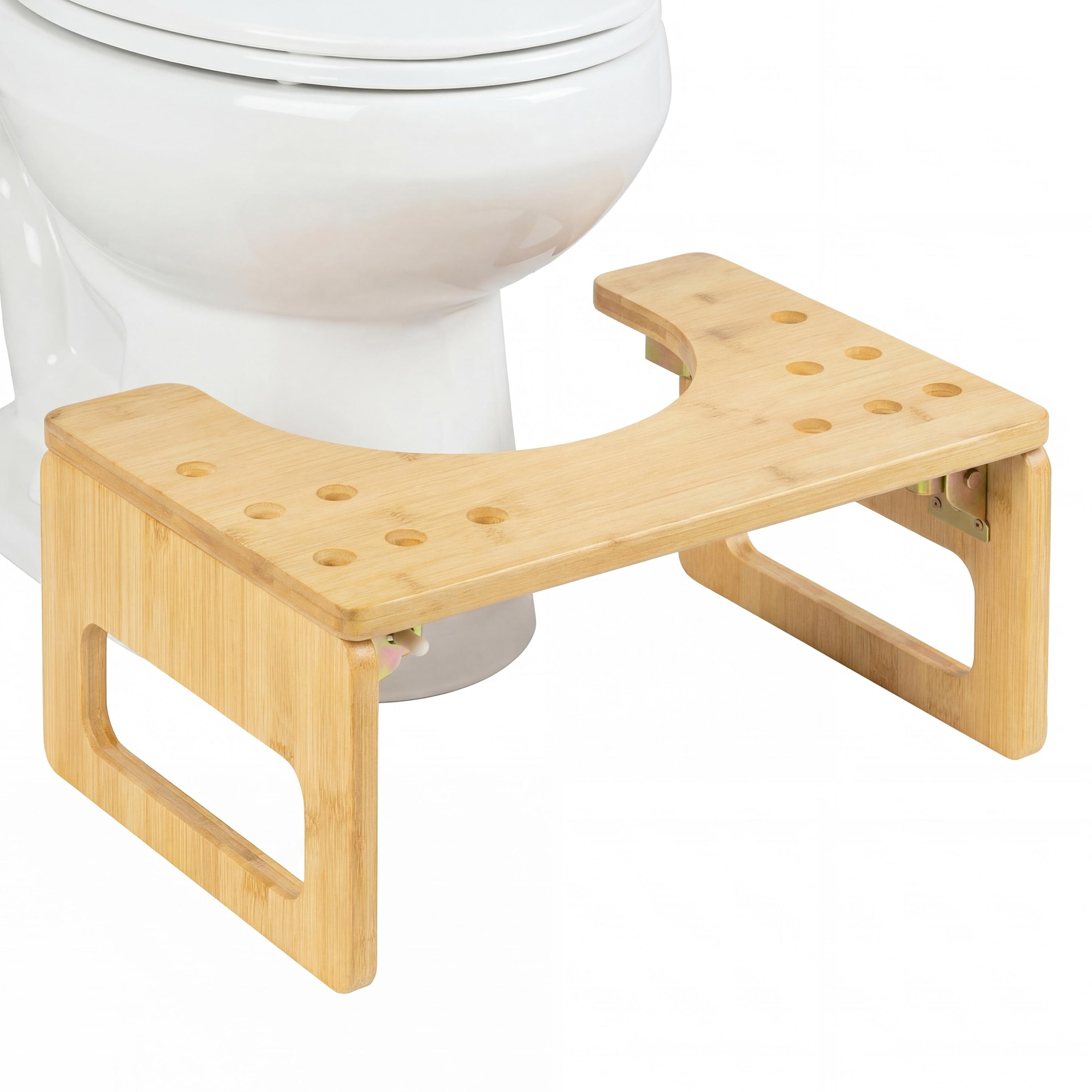 Koji 7 In. H Handcrafted Foldable Space Saving Squat Toilet Potty Step Stool