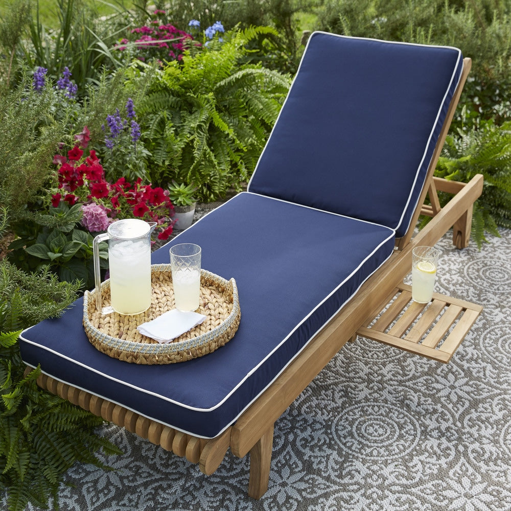 Kokomo Teak Hinged Sunlounger Cushion With Sunbrella Fabric