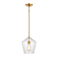 Konis 10 Inch Wide 1 Light Mini Pendant In Satin Brass