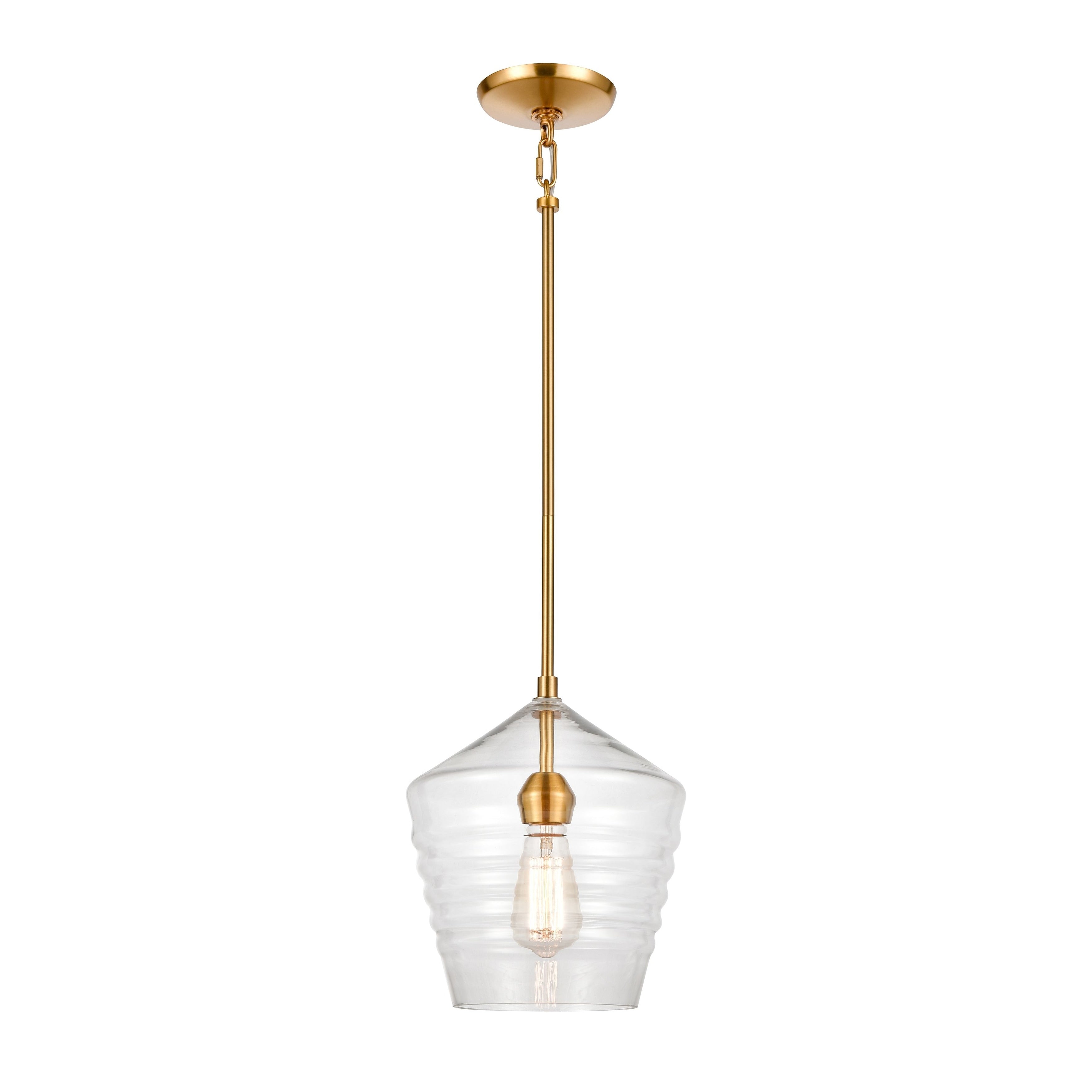 Konis 10 Inch Wide 1 Light Mini Pendant In Satin Brass