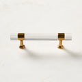 Kora Aged Brass and Acrylic Cabinet Knob 2in