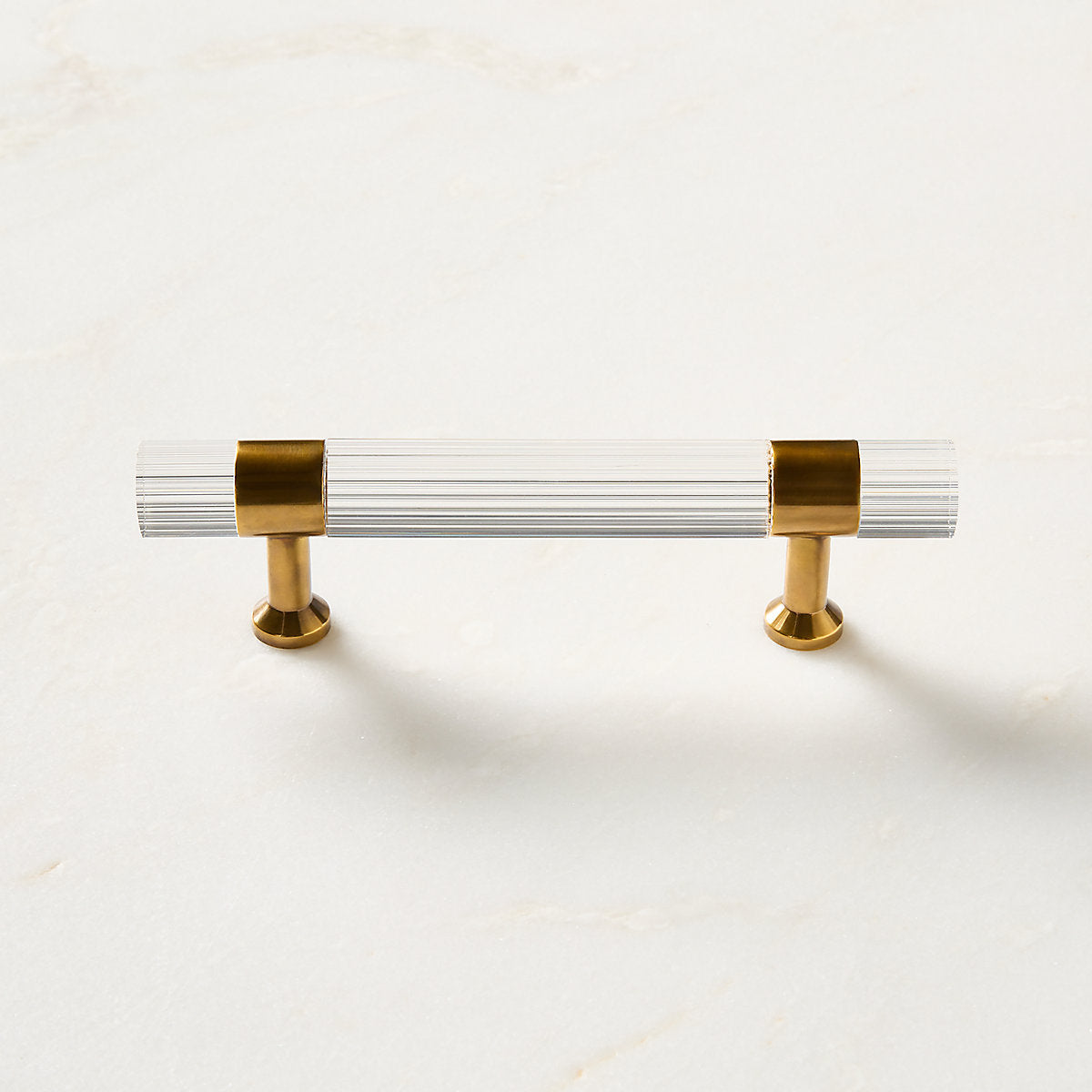 Kora Aged Brass and Acrylic Cabinet Knob 2in