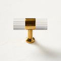 Kora Aged Brass and Acrylic Cabinet Handle 4in