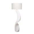Koz Accent Floor Lamp 66 Inch Curved Sculpture White Linen Shade