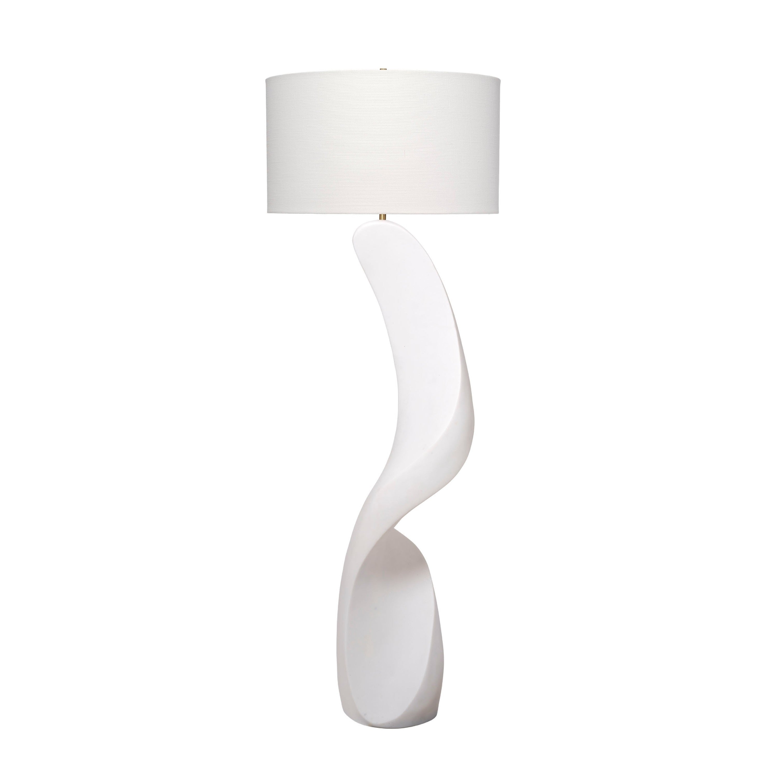 Koz Accent Floor Lamp 66 Inch Curved Sculpture White Linen Shade
