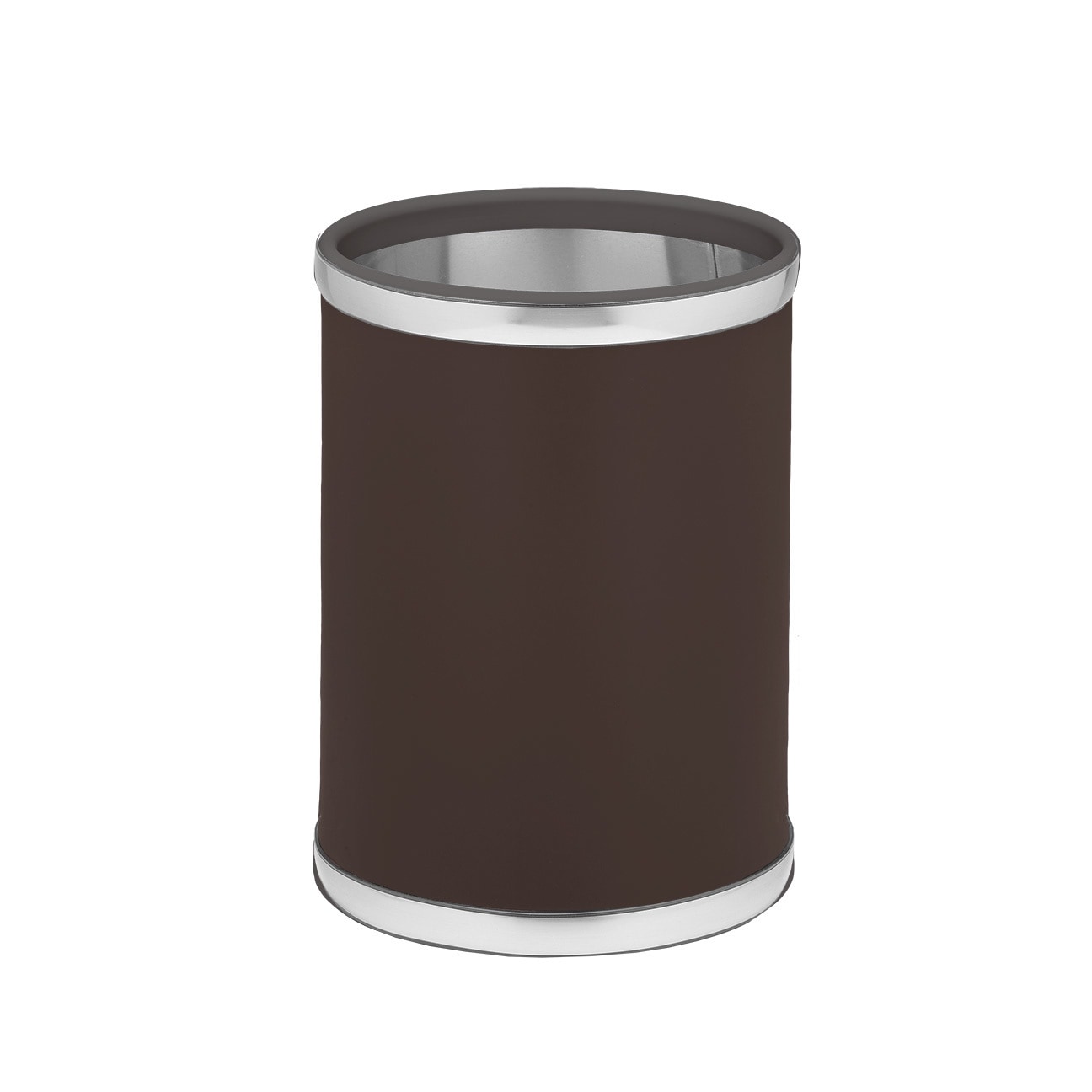 Kraftware Sophisticates With Brushed Chrome 10.75 Inch Round Waste Basket