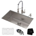 Kraus 30 Inch Stainless Steel Kitchen Sink Faucet Soap Dispenser Set