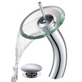 Kraus Kgw 1700 Pu 10 Cl Waterfall Single Hole Clear Glass Vessel
