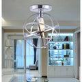 Kreszentia 1 Light Chrome 11 Inch Globe Semi Flush Mount With Bulb