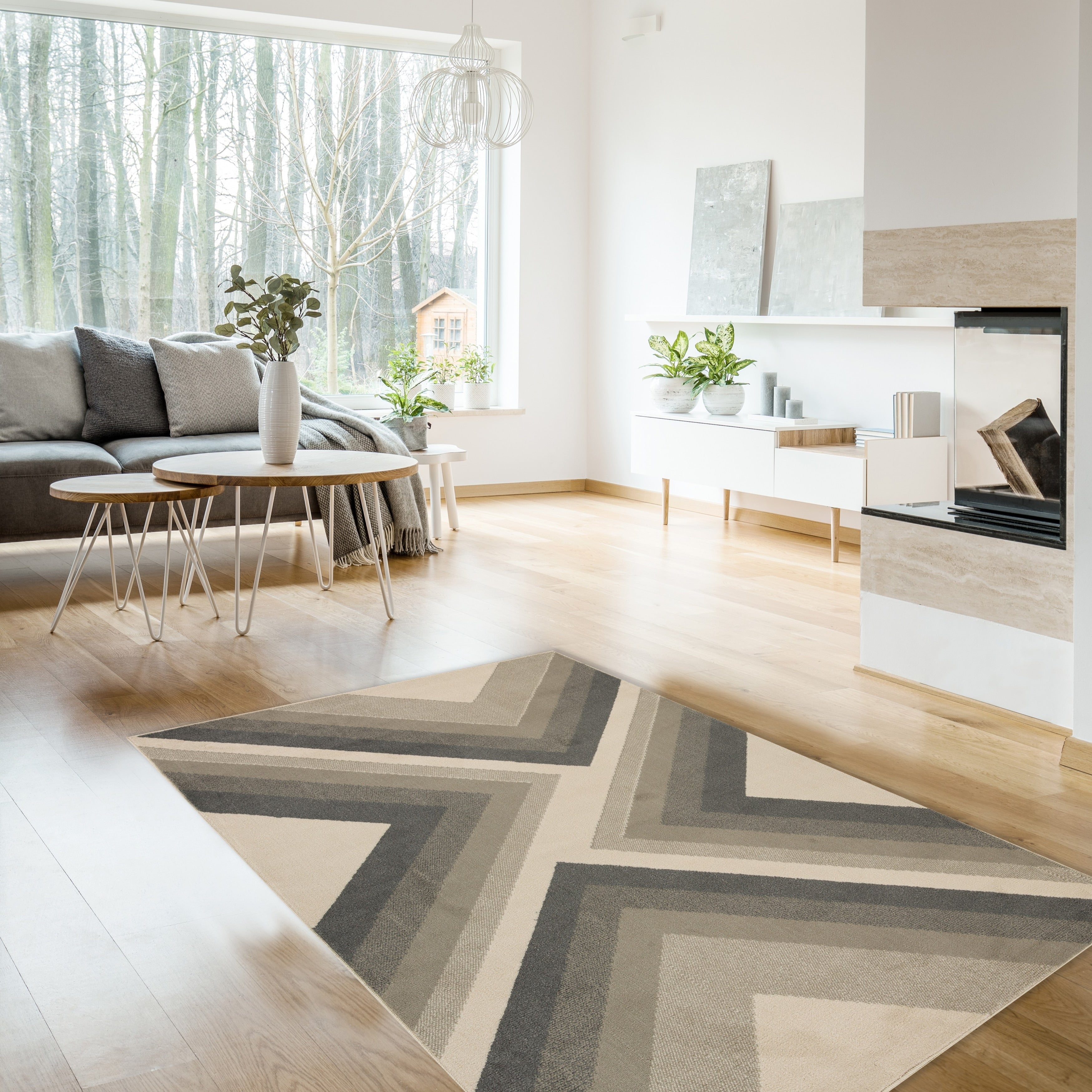 Kriselia Collection Abstract Angles Area Rug