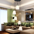 Krisha 5 Light Chandelier With Transluscsent White Glass Shades Includes Edison Bulbs