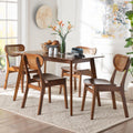 Kristy 5 Piece Dining Set Mid Century Modern Rectangle Table And Chair Set For Dining Room Kitchen Apartment
