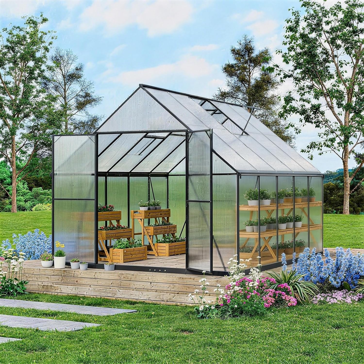 Kullavik Greenhouse For Outdoors Heavy Duty Aluminum Frame Greenhouse With Adjustable Roof Vent