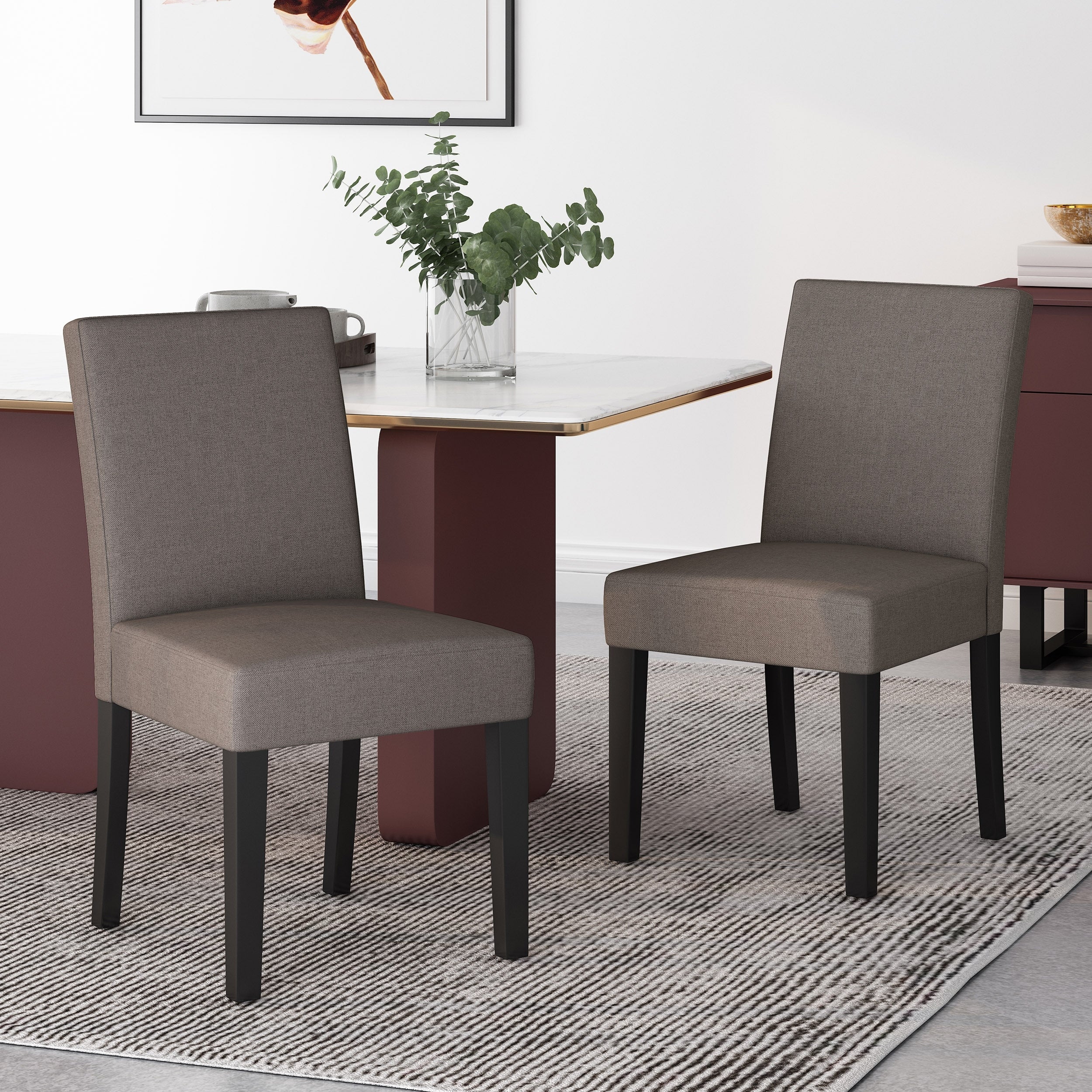 Kuna Contemporary Upholstered Dining Chair Set Of 2 By Christopher Knight Home