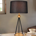 Kurita Black And Matte Gold With 2 Light Bulb Table Lamp