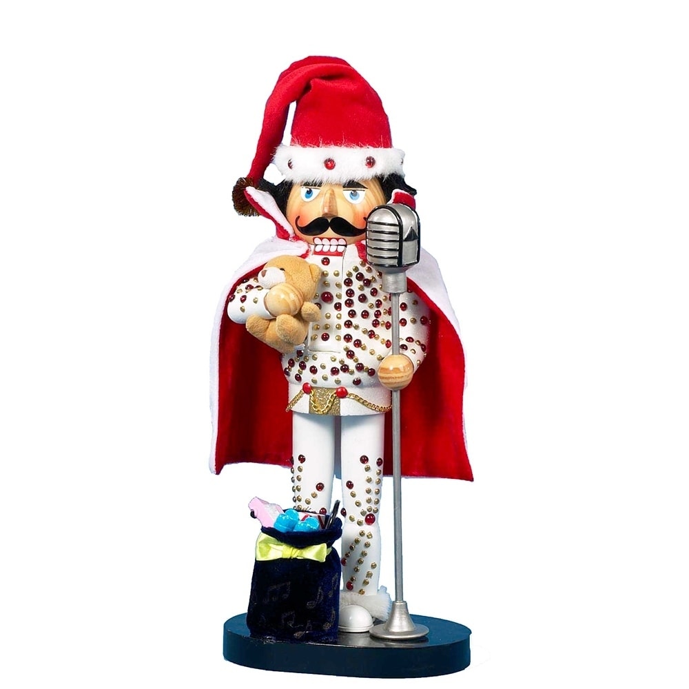 Kurt Adler 10 Inch Elvis In White Suit Nutcracker