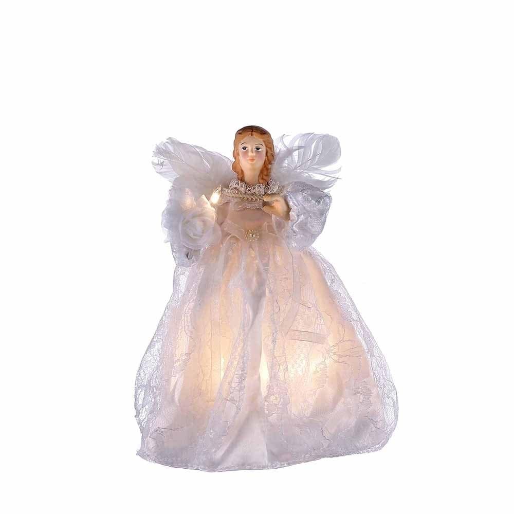 Kurt Adler 10 Light 9 Inch White Angel Treetop