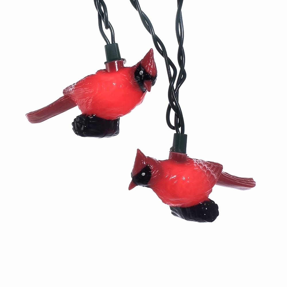 Kurt Adler 10 Light Plastic Red Cardinal Light Set
