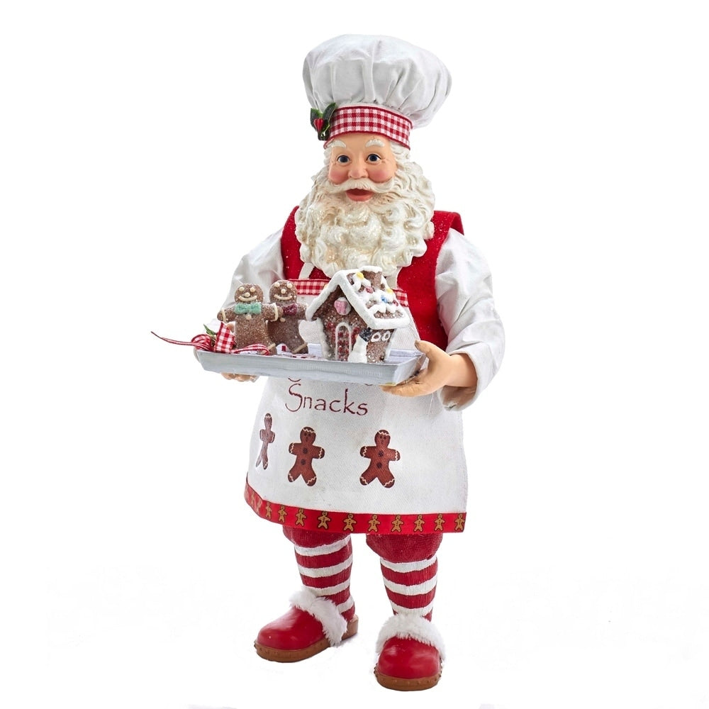 Kurt Adler 11 Inch Fabrich Gingerbread Chef Santa