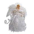 Kurt Adler 12 Inch White And Silver Fiber Optic Led Angel Treetop