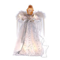 Kurt Adler 14 Inch 10 Light White And Silver Angel Treetop