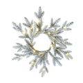 Kurt Adler 18 Inch 20 Light Battery Operated Led Flocked Pine Wreath Green 60