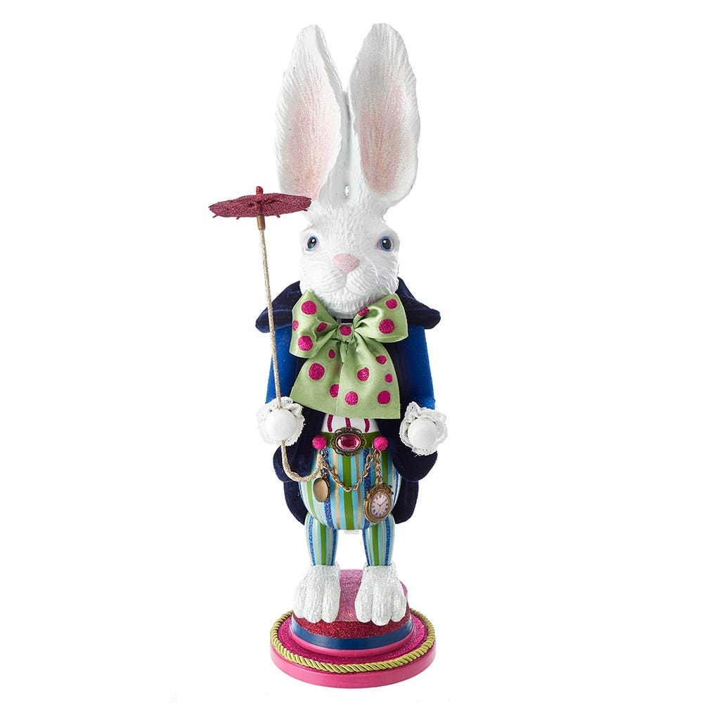 Kurt Adler 18 Inch Hollywood White Rabbit Nutcracker 18
