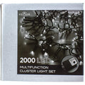 Kurt Adler 2000 Light 65 Foot Cluster Garland With Cool White Led Lights