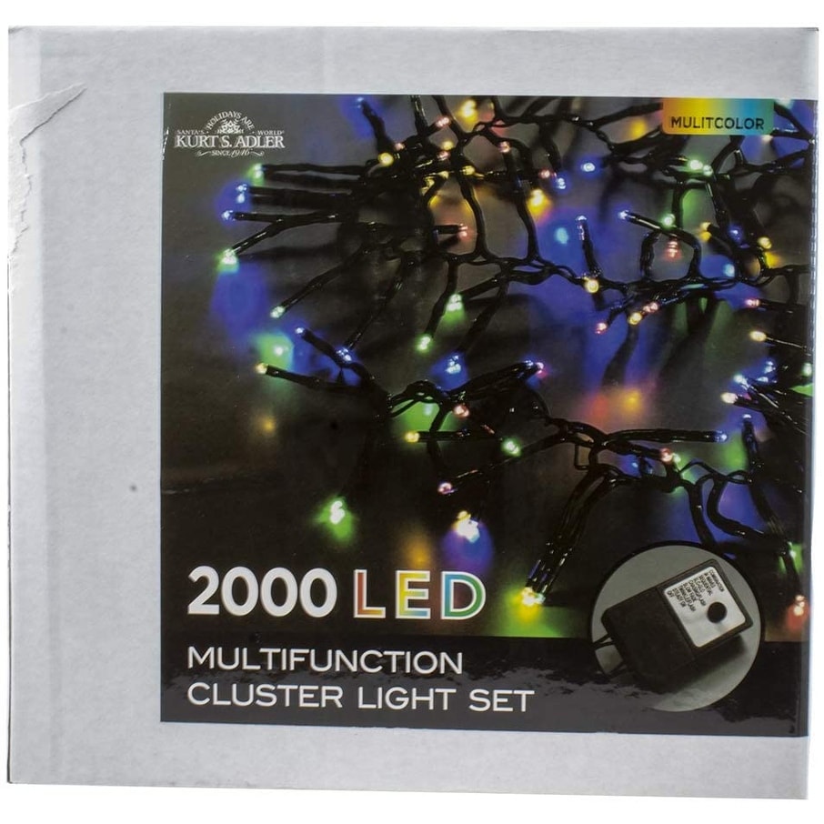 Kurt Adler 2000 Light 65 Foot Cluster Garland With Multi Color Led Lights
