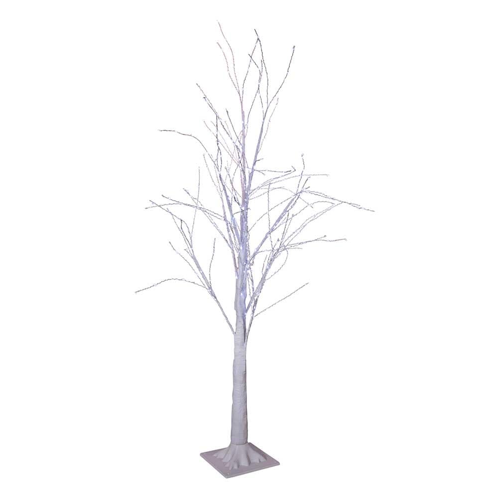 Kurt Adler 4 Foot Winter White Twig Tree With 500 Cool White Lights 4