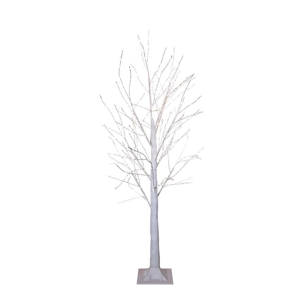 Kurt Adler 4 Foot Winter White Twig Tree With 500 Warm White Lights 4